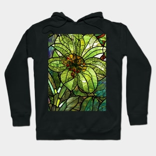 Stained Glass Green Flower Hoodie